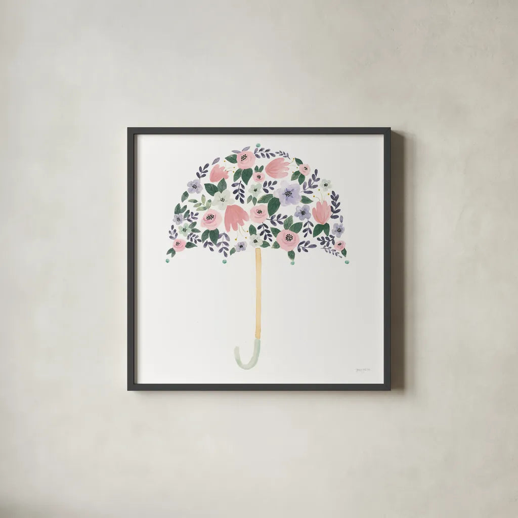 Lets Chase Rainbows XXII Purple by Jenaya Jackson. Shown in a sleek black glass frame for a contemporary gallery look. Available as an archival giclee rolled canvas, fine art paper, or poster print. SKU 72786a.