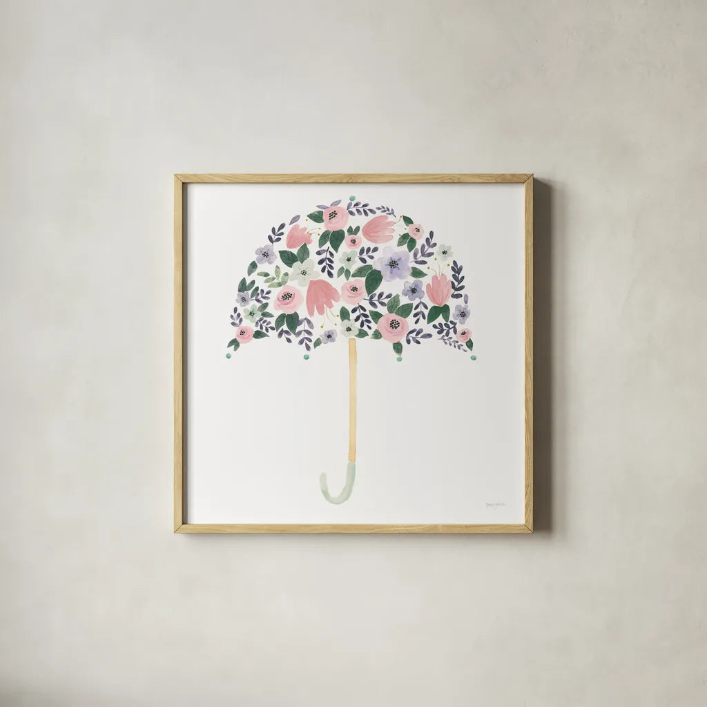 Lets Chase Rainbows XXII Purple by Jenaya Jackson. Shown in a natural wood glass frame for a timeless modern aesthetic. Available as an archival giclee rolled canvas, fine art paper, or poster print. SKU 72786a.