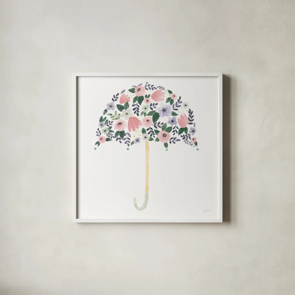 Lets Chase Rainbows XXII Purple by Jenaya Jackson. Shown in a crisp white glass frame for a clean and minimalist style. Available as an archival giclee rolled canvas, fine art paper, or poster print. SKU 72786a.