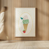 Lifes a Beach Scoops by Jenaya Jackson. shown as over sized large wall art. Available as an archival giclee rolled canvas, fine art paper, or poster print. SKU 100783h.