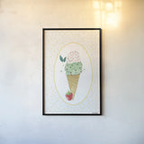 Lifes a Beach Scoops by Jenaya Jackson. shown as a paper print in a black flame. Available as a archival giclee rolled canvas, fine art paper, or poster print. SKU 100783h.