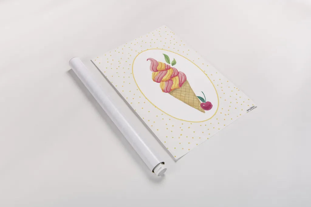 Lifes a Beach Soft Serve by Jenaya Jackson. shown as a rolled paper print. Available as archival giclee rolled canvas, fine art paper, or poster print. SKU 100784h.