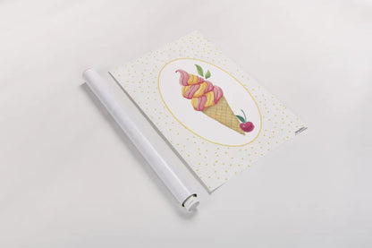 Lifes a Beach Soft Serve by Jenaya Jackson. shown as a rolled paper print. Available as archival giclee rolled canvas, fine art paper, or poster print. SKU 100784h.