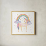 Magical Friends I by Jenaya Jackson. Shown in a natural wood glass frame for a timeless modern aesthetic. Available as an archival giclee rolled canvas, fine art paper, or poster print. SKU 48054a.