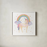 Magical Friends I by Jenaya Jackson. Shown in a crisp white glass frame for a clean and minimalist style. Available as an archival giclee rolled canvas, fine art paper, or poster print. SKU 48054a.