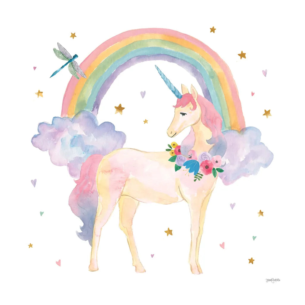 Magical Friends I Dragonfly by Jenaya Jackson. SKU 49961a. Archival Giclee Fine art print for wall decor.