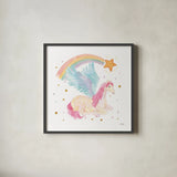 Magical Friends II by Jenaya Jackson. Shown in a sleek black glass frame for a contemporary gallery look. Available as an archival giclee rolled canvas, fine art paper, or poster print. SKU 48055a.