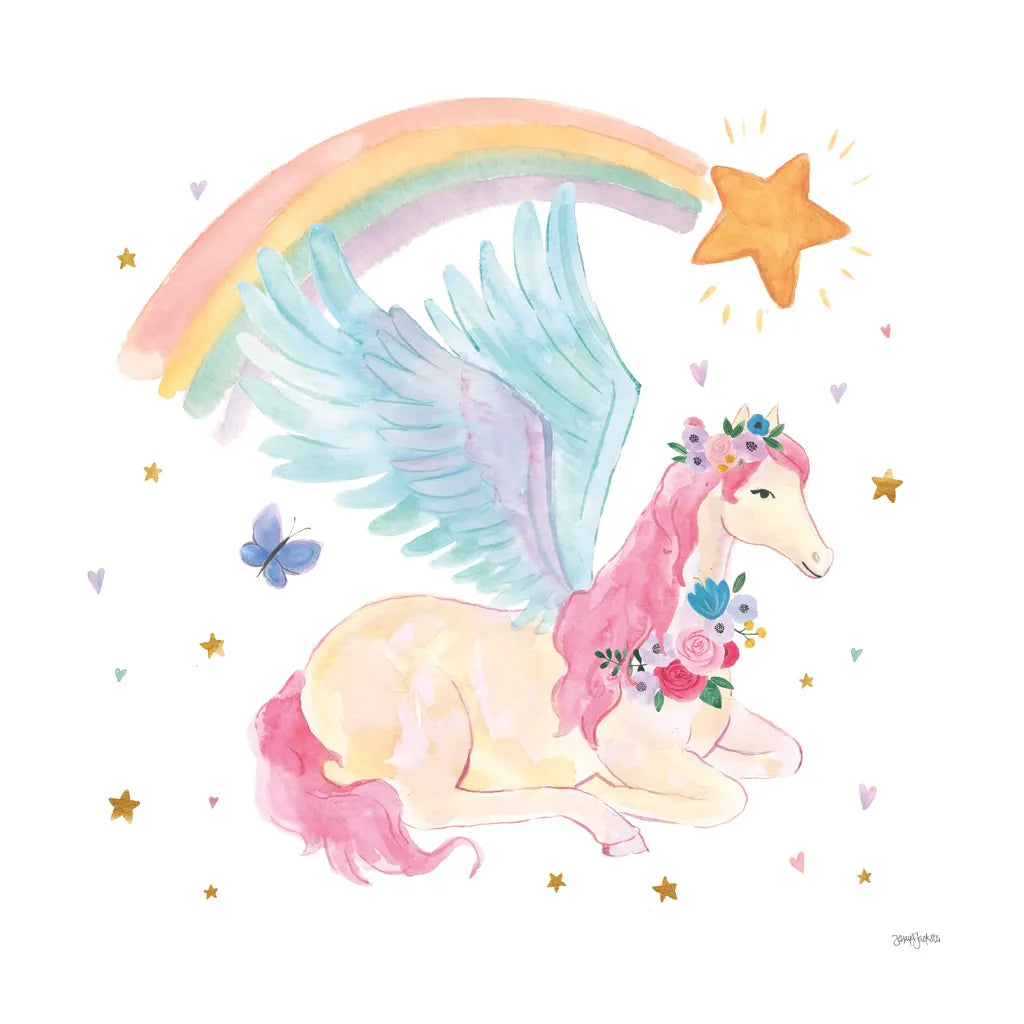 Magical Friends II Butterfly by Jenaya Jackson. SKU 49962a. Archival Giclee Fine art print for wall decor.