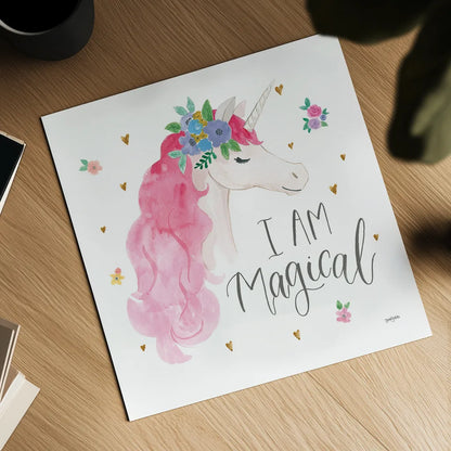 Magical Friends III I Am Magical by Jenaya Jackson. Shown as a detailed flat fine art print, highlighting archival giclee quality. Available as an archival giclee rolled canvas, fine art paper, or poster print. SKU 48863a.