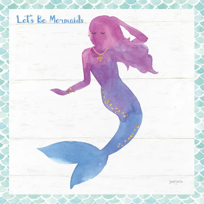 Mermaid Friends III Lets Be by Jenaya Jackson. SKU 43906a. Archival Giclee Fine art print for wall decor.