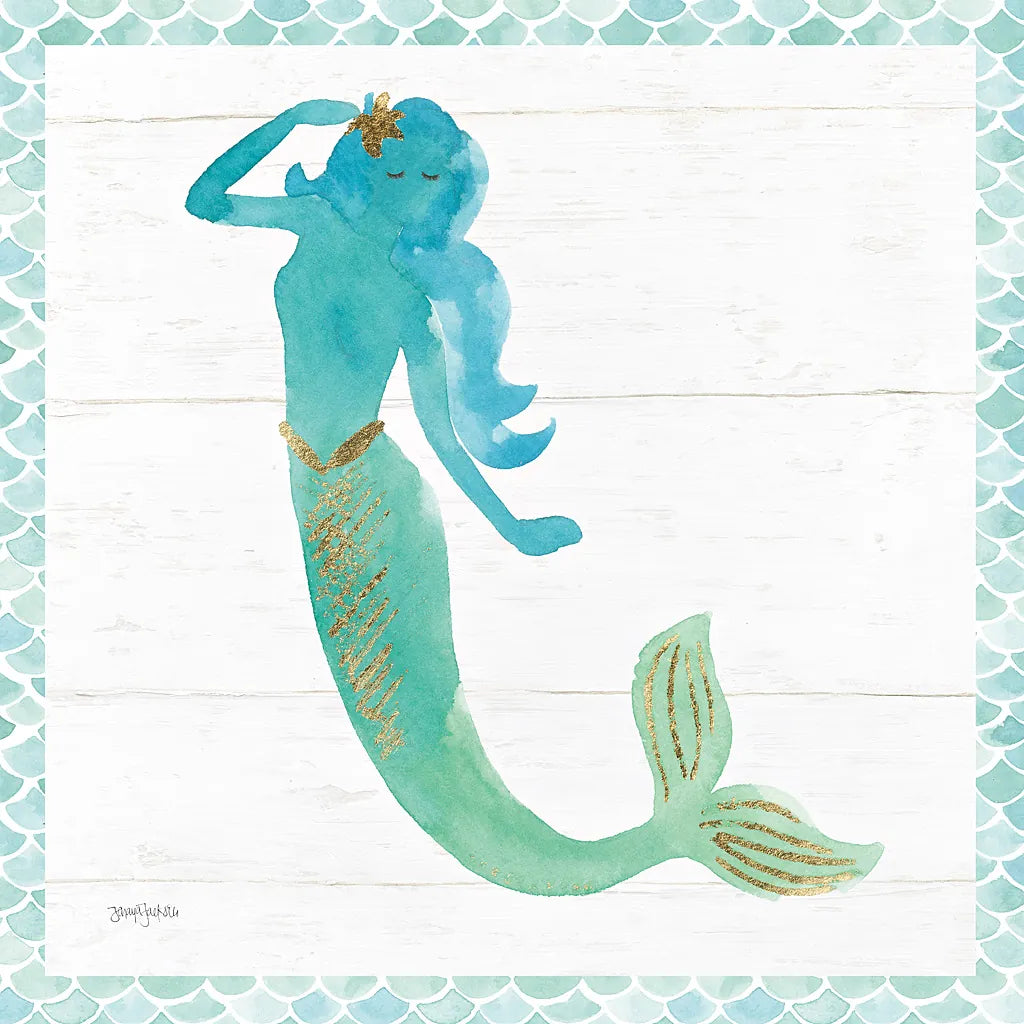 Mermaid Friends IV by Jenaya Jackson. SKU 41490a. Archival Giclee Fine art print for wall decor.