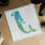 Mermaid Friends IV by Jenaya Jackson. Shown as a detailed flat fine art print, highlighting archival giclee quality. Available as an archival giclee rolled canvas, fine art paper, or poster print. SKU 41490a.
