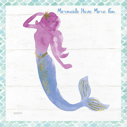 Mermaid Friends IV Fun by Jenaya Jackson. SKU 43907a. Archival Giclee Fine art print for wall decor.
