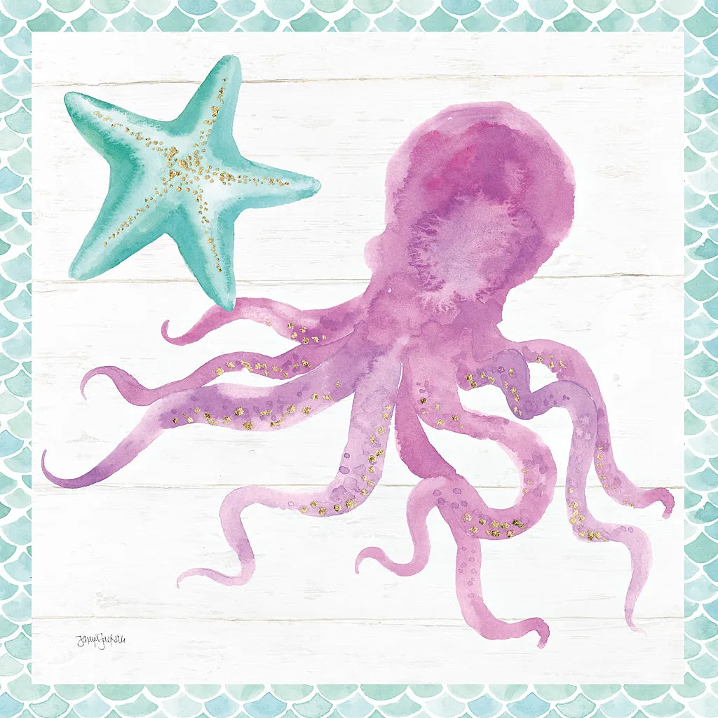 Mermaid Friends V by Jenaya Jackson. SKU 41491a. Archival Giclee Fine art print for wall decor.