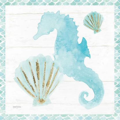 Mermaid Friends VI Blue by Jenaya Jackson. SKU 59239a. Archival Giclee Fine art print for wall decor.