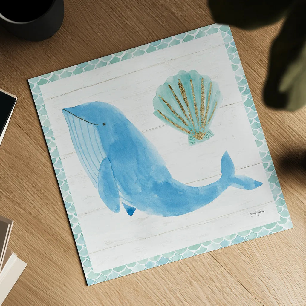 Mermaid Friends VII by Jenaya Jackson. Shown as a detailed flat fine art print, highlighting archival giclee quality. Available as an archival giclee rolled canvas, fine art paper, or poster print. SKU 41493a.