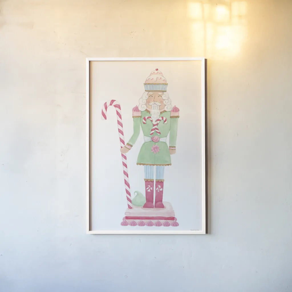 Nutcracker Bakery I by Jenaya Jackson. shown as a paper print in a white frame. Available as a archival giclee rolled canvas, fine art paper, or poster print. SKU 99964h.