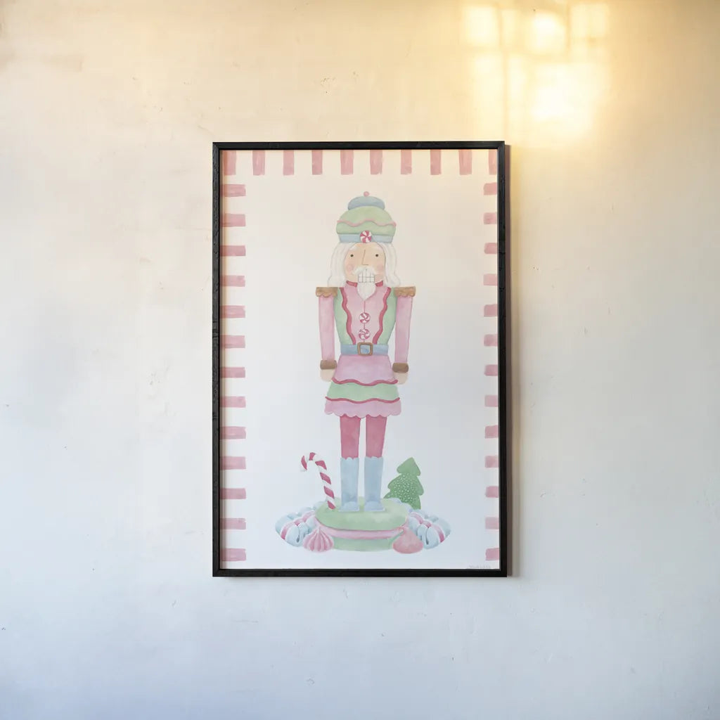 Nutcracker Bakery II Border by Jenaya Jackson. shown as a paper print in a black flame. Available as a archival giclee rolled canvas, fine art paper, or poster print. SKU 100723h.