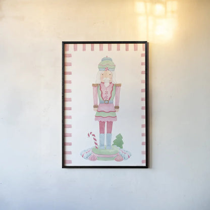 Nutcracker Bakery II Border by Jenaya Jackson. shown as a paper print in a black flame. Available as a archival giclee rolled canvas, fine art paper, or poster print. SKU 100723h.