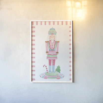 Nutcracker Bakery II Border by Jenaya Jackson. shown as a paper print in a white frame. Available as a archival giclee rolled canvas, fine art paper, or poster print. SKU 100723h.