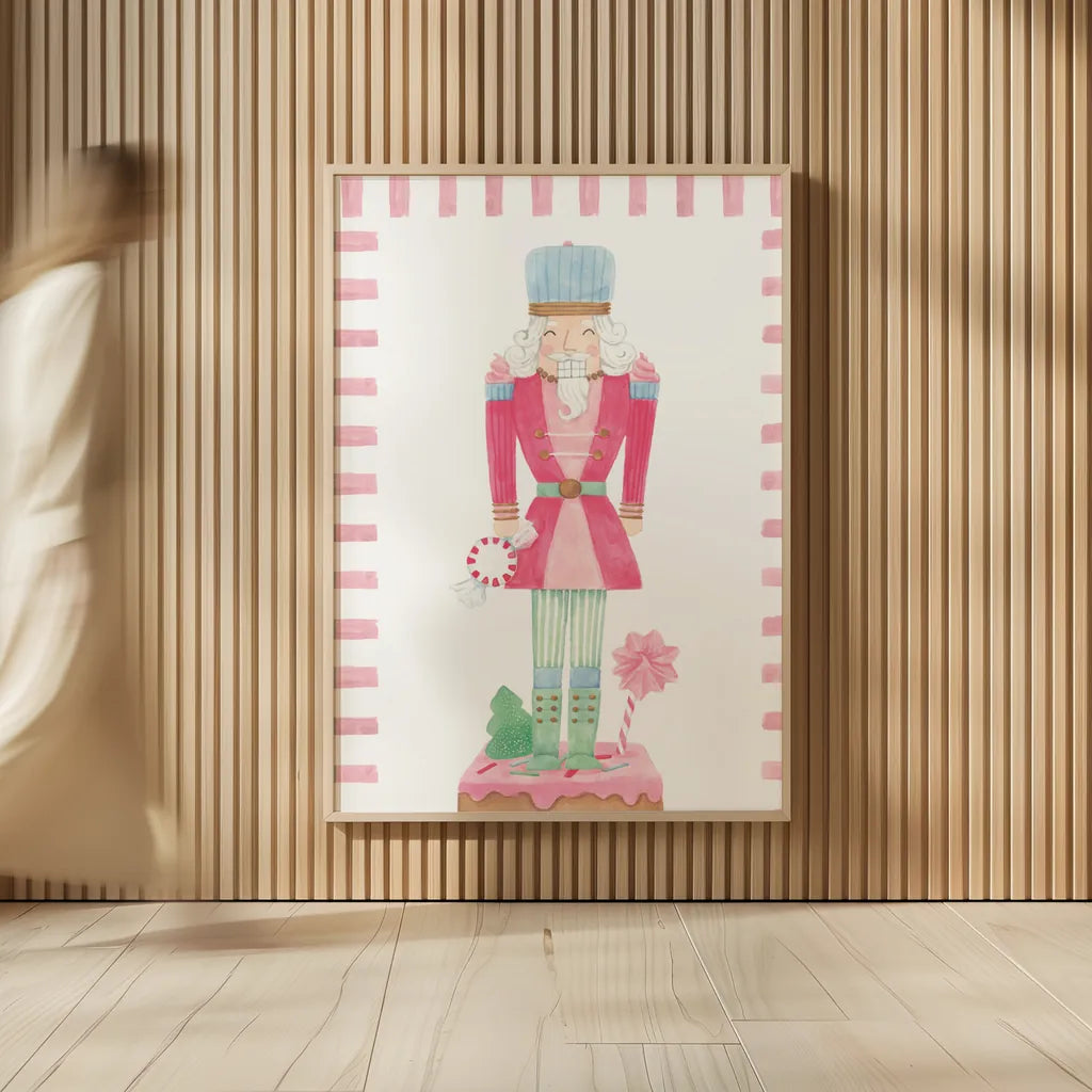 Nutcracker Bakery III Border by Jenaya Jackson. shown as over sized large wall art. Available as an archival giclee rolled canvas, fine art paper, or poster print. SKU 100724h.