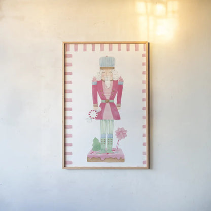 Nutcracker Bakery III Border by Jenaya Jackson. shown as a paper print in a natural frame. Available as a archival giclee rolled canvas, fine art paper, or poster print. SKU 100724h.