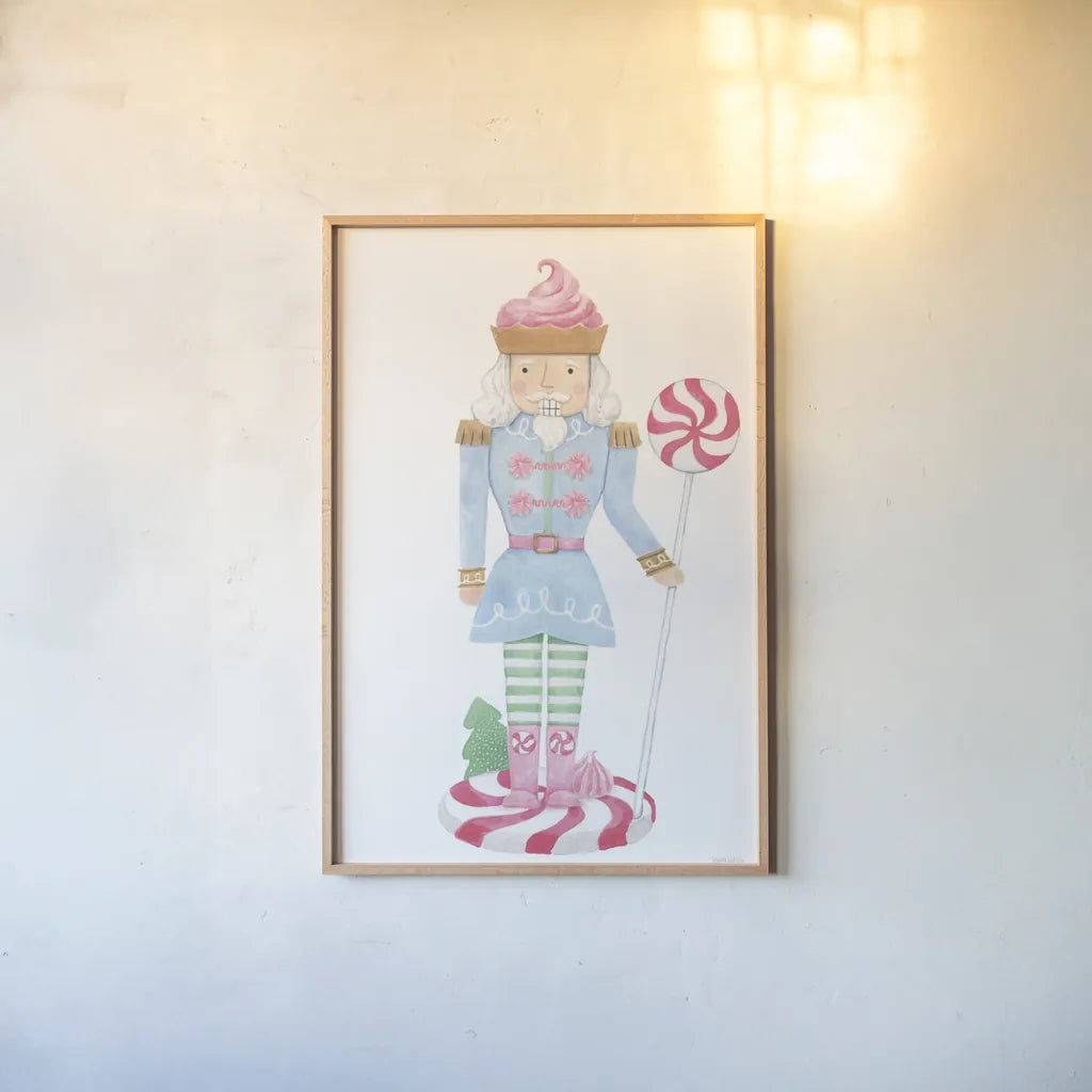 Nutcracker Bakery IV by Jenaya Jackson. shown as a paper print in a natural frame. Available as a archival giclee rolled canvas, fine art paper, or poster print. SKU 99967h.
