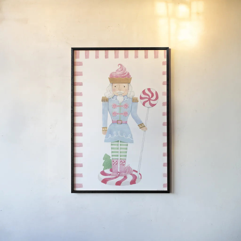 Nutcracker Bakery IV Border by Jenaya Jackson. shown as a paper print in a black flame. Available as a archival giclee rolled canvas, fine art paper, or poster print. SKU 100725h.