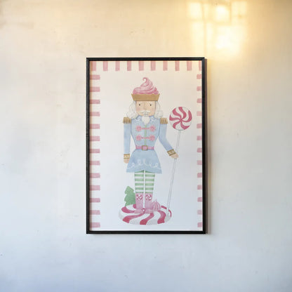 Nutcracker Bakery IV Border by Jenaya Jackson. shown as a paper print in a black flame. Available as a archival giclee rolled canvas, fine art paper, or poster print. SKU 100725h.