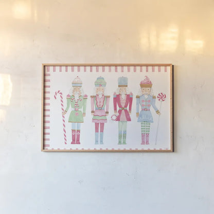 Nutcracker Bakery V Border by Jenaya Jackson. shown as a paper print in a natural frame. Available as a archival giclee rolled canvas, fine art paper, or poster print. SKU 100726i.
