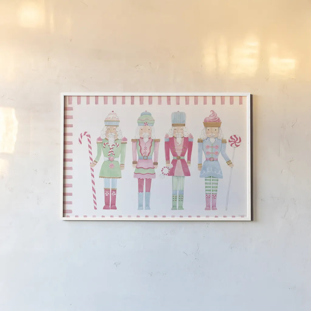 Nutcracker Bakery V Border by Jenaya Jackson. shown as a paper print in a white frame. Available as a archival giclee rolled canvas, fine art paper, or poster print. SKU 100726i.