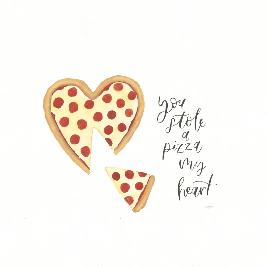 Pizza Love by Jenaya Jackson. SKU 71219a. Archival Giclee Fine art print for wall decor.