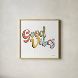 Retro Vibes Good II by Jenaya Jackson. Shown in a natural wood glass frame for a timeless modern aesthetic. Available as an archival giclee rolled canvas, fine art paper, or poster print. SKU 97017a.