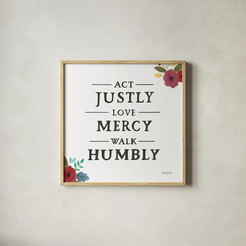 Scripture for Life I by Jenaya Jackson. Shown in a natural wood glass frame for a timeless modern aesthetic. Available as an archival giclee rolled canvas, fine art paper, or poster print. SKU 37240a.