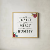 Scripture for Life I by Jenaya Jackson. Shown in a natural wood glass frame for a timeless modern aesthetic. Available as an archival giclee rolled canvas, fine art paper, or poster print. SKU 37240a.