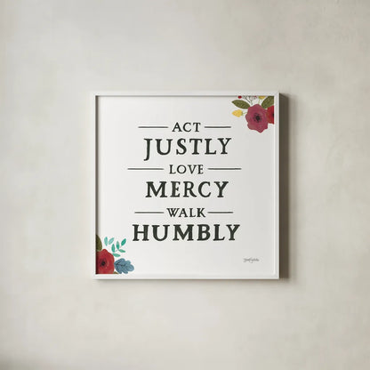 Scripture for Life I by Jenaya Jackson. Shown in a crisp white glass frame for a clean and minimalist style. Available as an archival giclee rolled canvas, fine art paper, or poster print. SKU 37240a.