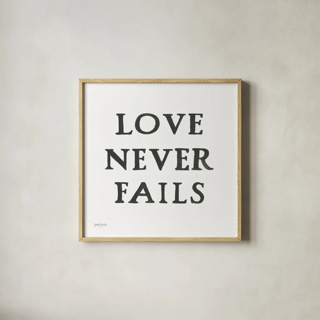 Scripture for Life II No Flowers by Jenaya Jackson. Shown in a natural wood glass frame for a timeless modern aesthetic. Available as an archival giclee rolled canvas, fine art paper, or poster print. SKU 67049a.