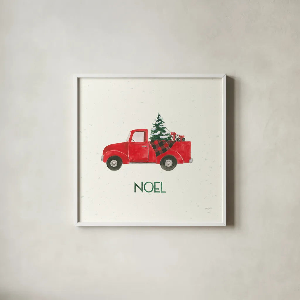 Seasons Greetings III by Jenaya Jackson. Shown in a crisp white glass frame for a clean and minimalist style. Available as an archival giclee rolled canvas, fine art paper, or poster print. SKU 66187a.