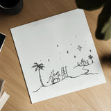 Simple Nativity I by Jenaya Jackson. Shown as a detailed flat fine art print, highlighting archival giclee quality. Available as an archival giclee rolled canvas, fine art paper, or poster print. SKU 102000a.