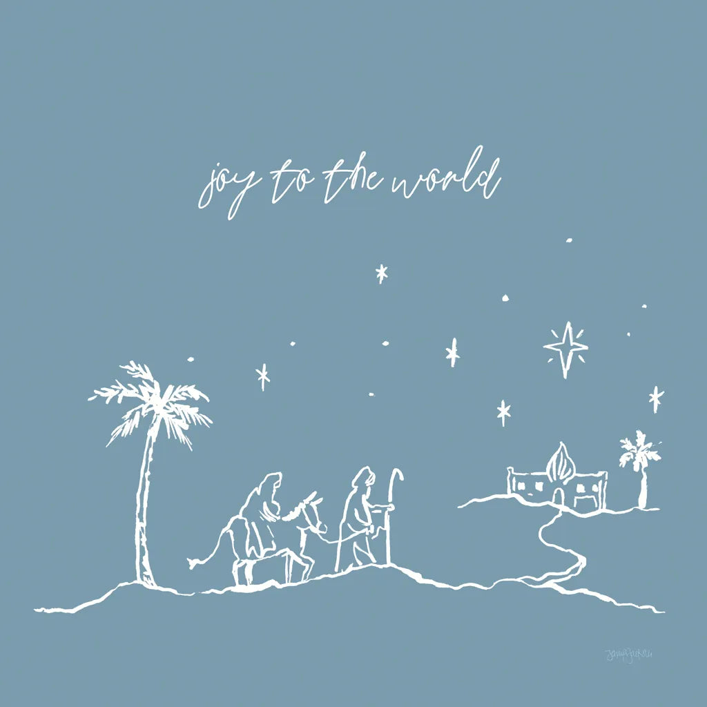 Simple Nativity I Blue by Jenaya Jackson. SKU 102002a. Archival Giclee Fine art print for wall decor.