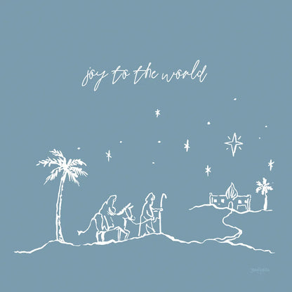 Simple Nativity I Blue by Jenaya Jackson. SKU 102002a. Archival Giclee Fine art print for wall decor.