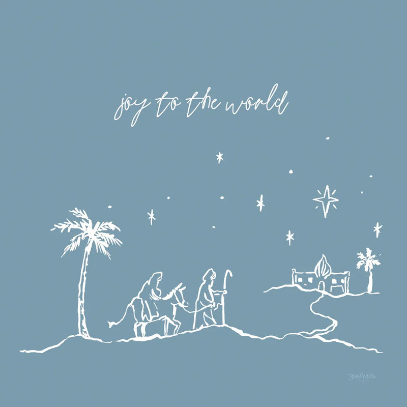 Simple Nativity I Blue by Jenaya Jackson. SKU 102002a. Archival Giclee Fine art print for wall decor.
