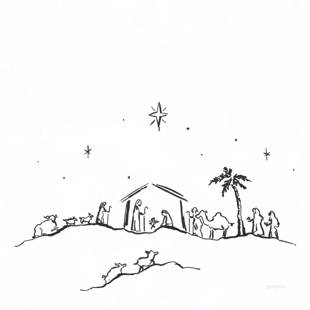 Simple Nativity II by Jenaya Jackson. SKU 102001a. Archival Giclee Fine art print for wall decor.