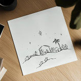 Simple Nativity II by Jenaya Jackson. Shown as a detailed flat fine art print, highlighting archival giclee quality. Available as an archival giclee rolled canvas, fine art paper, or poster print. SKU 102001a.