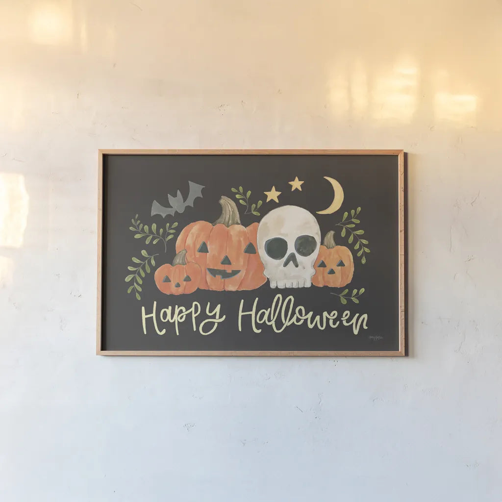 Spooky Season I by Jenaya Jackson. shown as a paper print in a natural frame. Available as a archival giclee rolled canvas, fine art paper, or poster print. SKU 85143i.