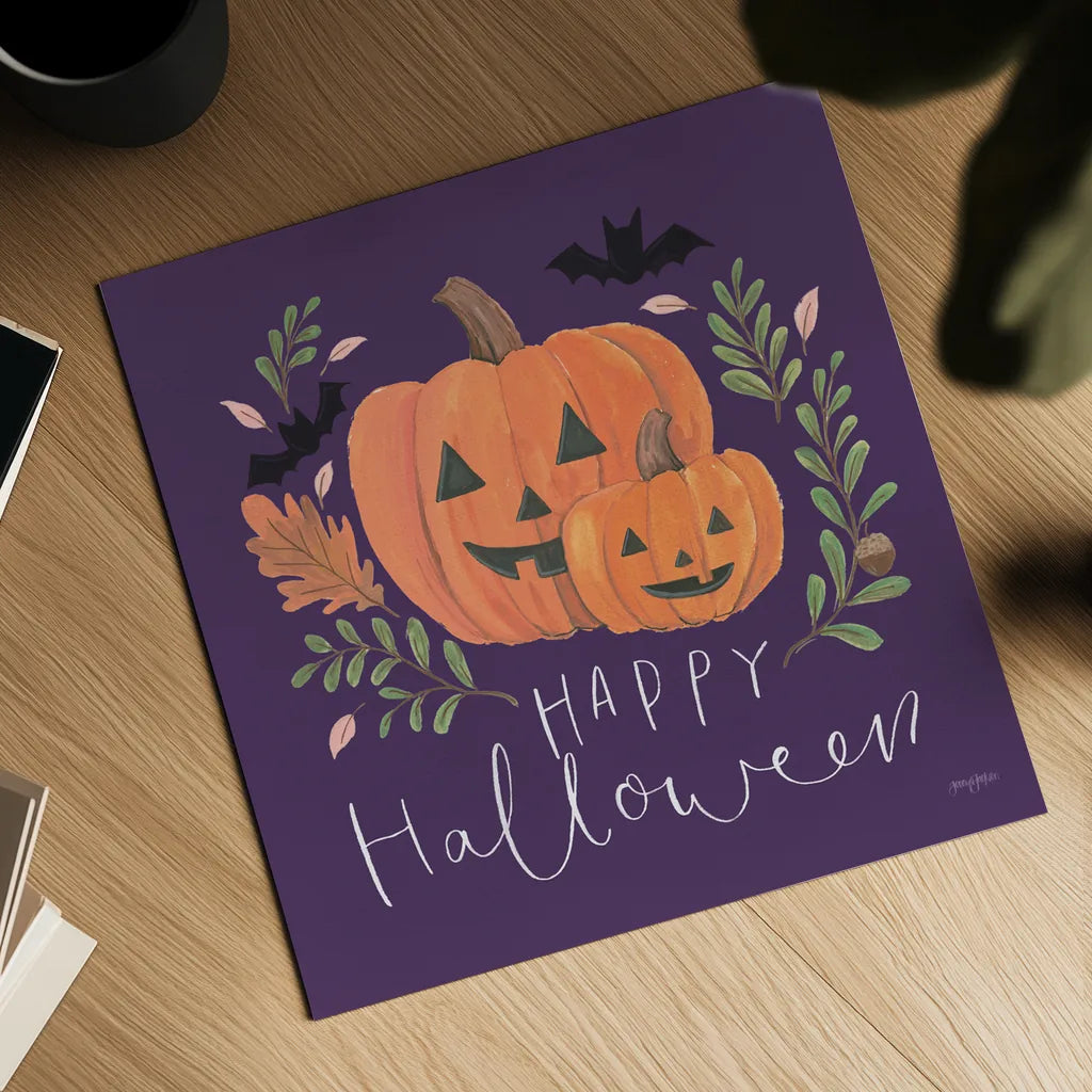 Spooky Season II by Jenaya Jackson. Shown as a detailed flat fine art print, highlighting archival giclee quality. Available as an archival giclee rolled canvas, fine art paper, or poster print. SKU 85144a.