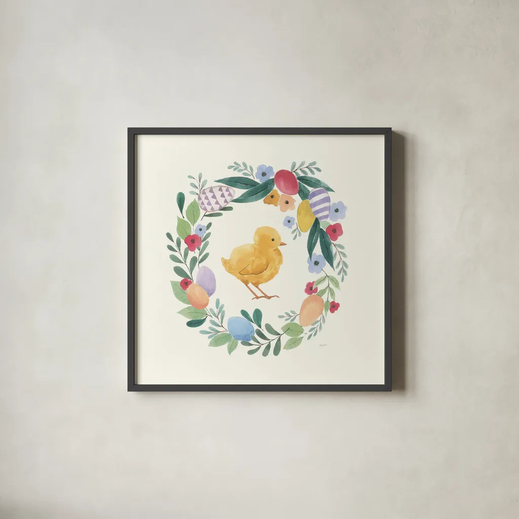 Spring Is Here II by Jenaya Jackson. Shown in a sleek black glass frame for a contemporary gallery look. Available as an archival giclee rolled canvas, fine art paper, or poster print. SKU 76863a.