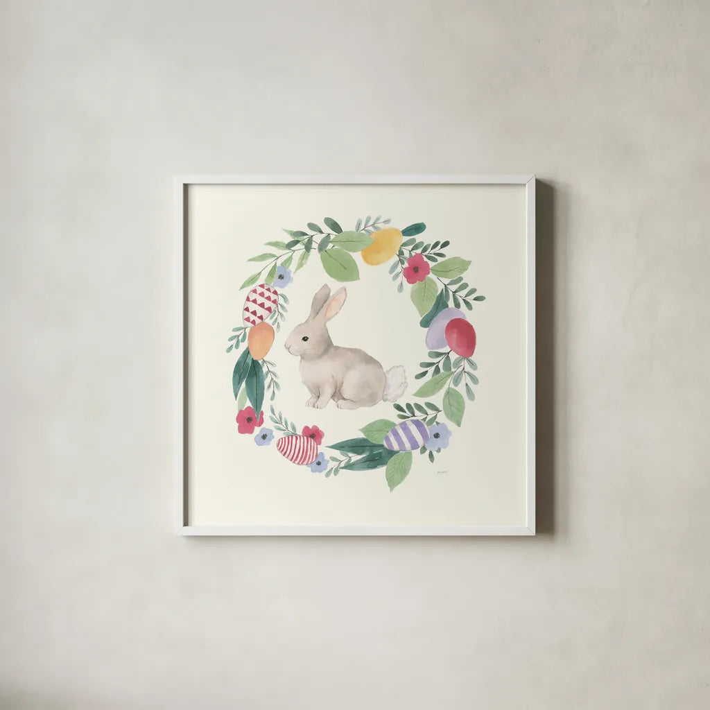 Spring Is Here IV by Jenaya Jackson. Shown in a crisp white glass frame for a clean and minimalist style. Available as an archival giclee rolled canvas, fine art paper, or poster print. SKU 76865a.