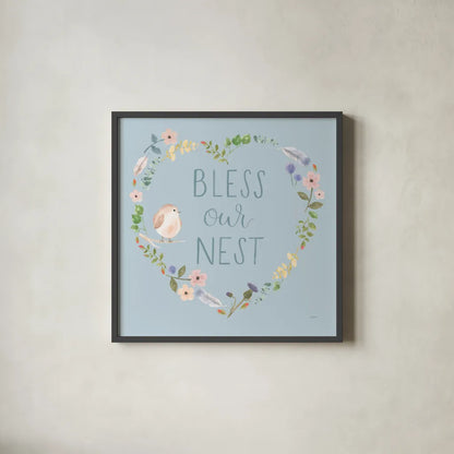 Spring Sentiments VII by Jenaya Jackson. Shown in a sleek black glass frame for a contemporary gallery look. Available as an archival giclee rolled canvas, fine art paper, or poster print. SKU 44438a.