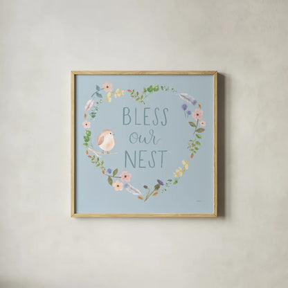 Spring Sentiments VII by Jenaya Jackson. Shown in a natural wood glass frame for a timeless modern aesthetic. Available as an archival giclee rolled canvas, fine art paper, or poster print. SKU 44438a.